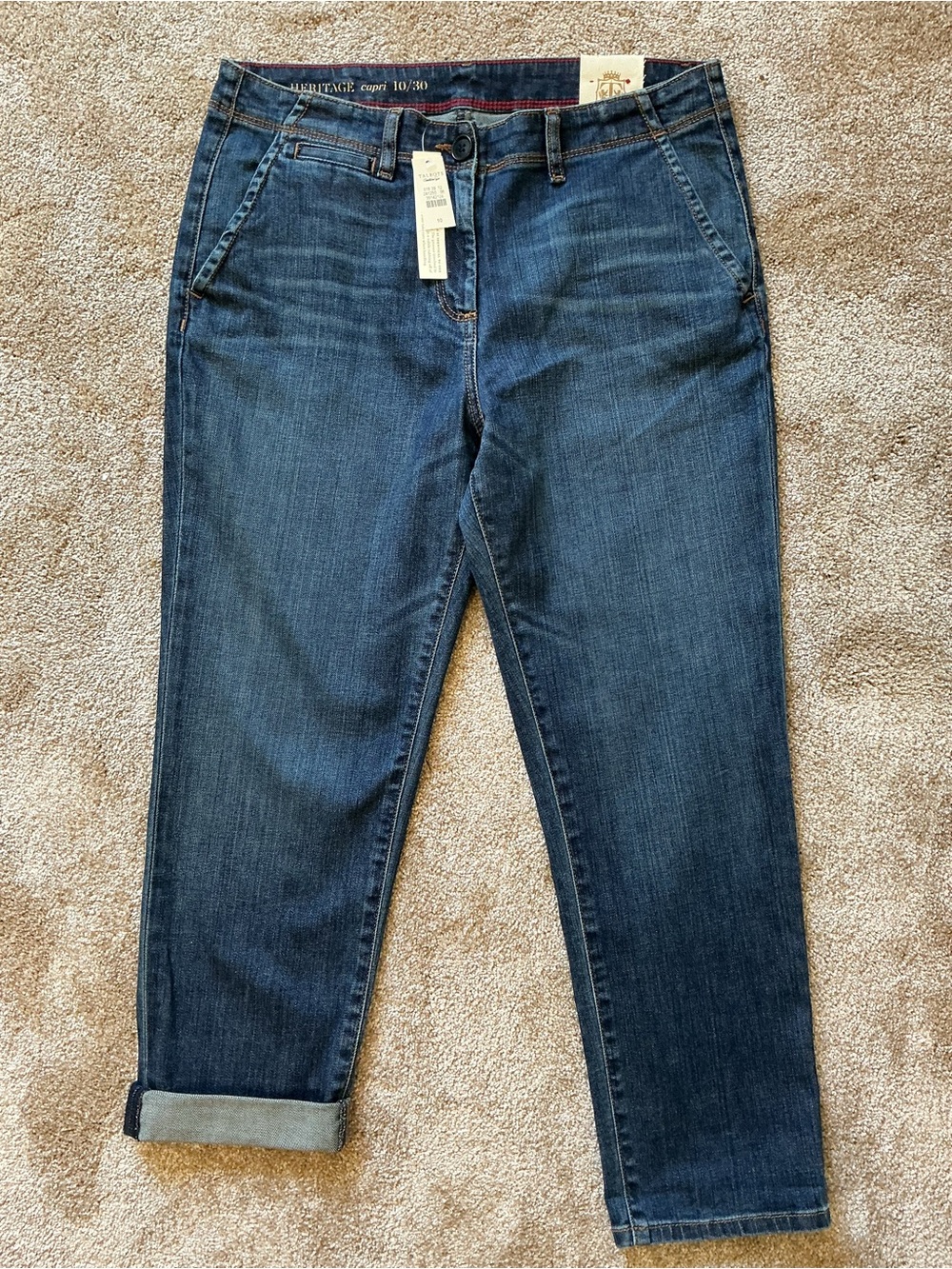 Talbots Heritage Stretch Capri Jeans Blue Denim $109 NWT 10